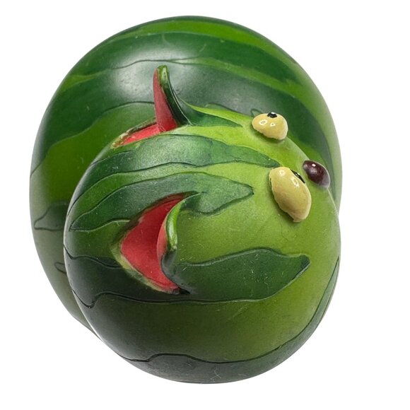 Watermelon Cat Enesco Home Grown Fruit Resin 2007 4008116  Green Figurine Decor - Picture 3 of 11